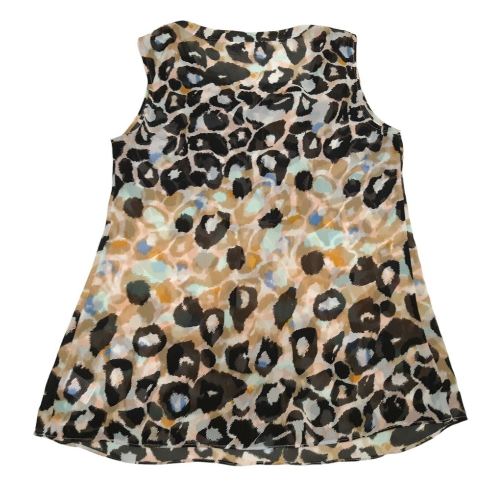 Matthew Williamson Impulse Top Womens Small Brown Leopard Print Ruffle Blouse - Picture 8 of 11